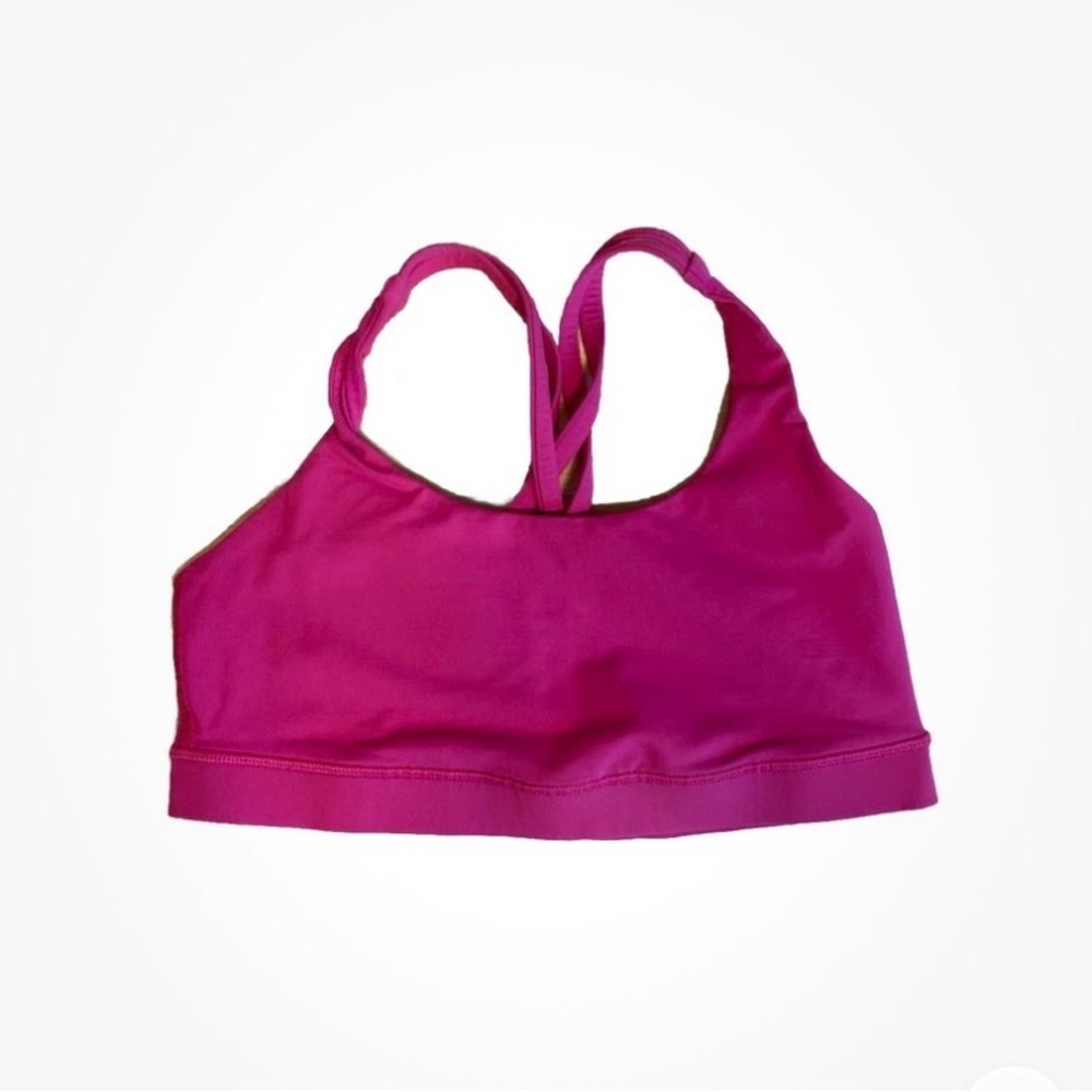 EUC Lululemon Energy Bra Polar Pink Strappy Athleisure Size 8 - Picture 5 of 6